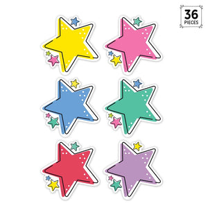 Creative Teaching Press 2 - DEC - COUT STARS (STAR BRIGHT) 6 INCH DESIGNER CUT OUTS