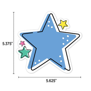 Creative Teaching Press 2 - DEC - COUT STARS (STAR BRIGHT) 6 INCH DESIGNER CUT OUTS