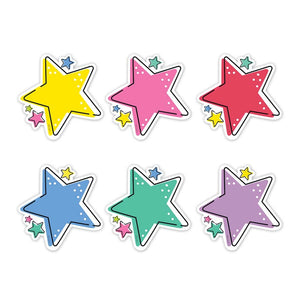 Creative Teaching Press 2 - DEC - COUT STARS (STAR BRIGHT) 6 INCH DESIGNER CUT OUTS