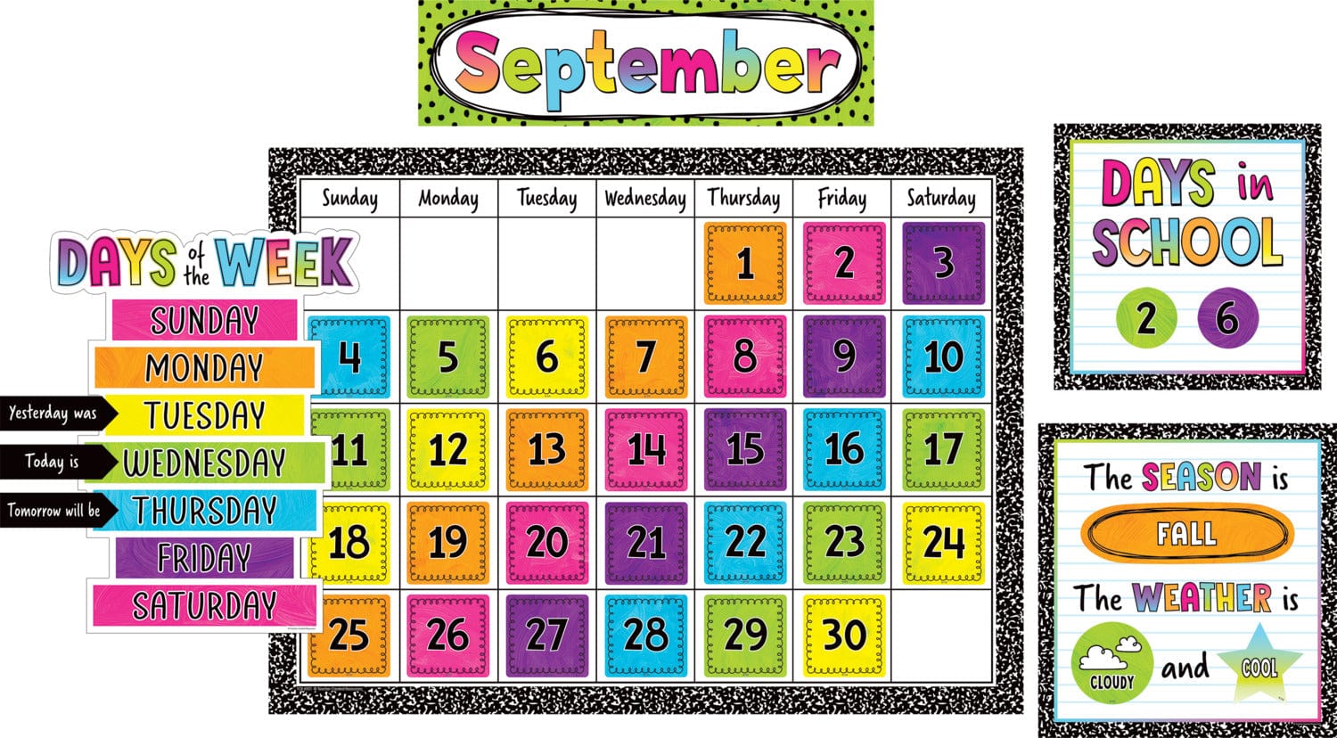 Teacher Created Resources 2 - DEC - COUT Brights 4Ever Calendar Bulletin Board